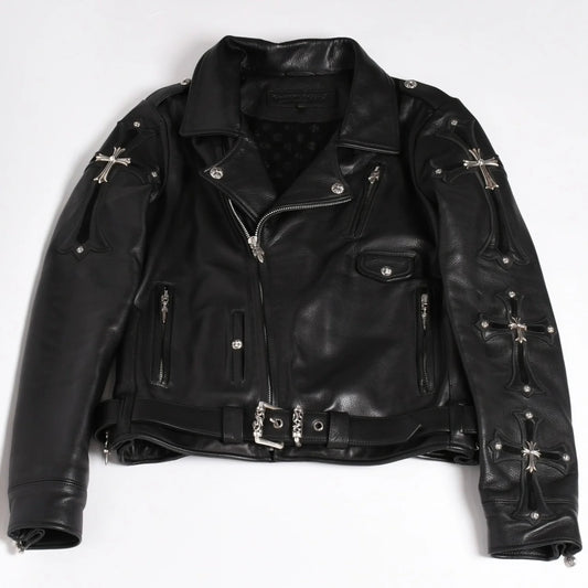CHROME HEARTS SLUFF LTHR Sluf Riders Jacket