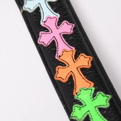 CHROME HEARTS Black Belt Multicolor cross silver hardware