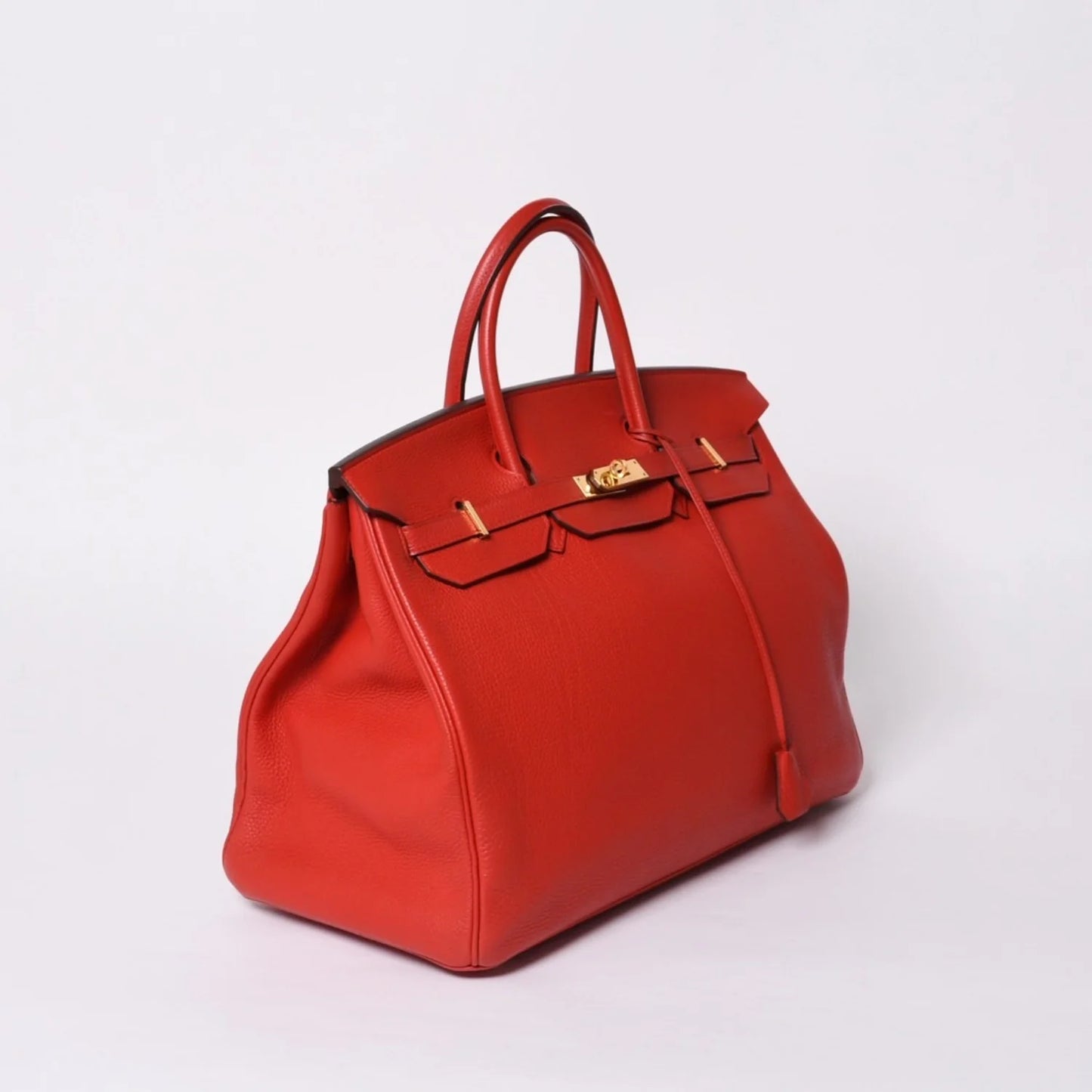 HERMES Birkin 40 Vermillion Togo leather gold hardware