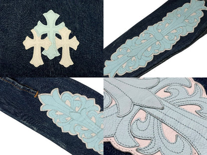 CHROME HEARTS × LEVI'S denim jacket blue white cross patch denim jacket