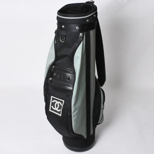 CHANEL Sport Line Golf Bag 8-Series Green Black Silver Hardware