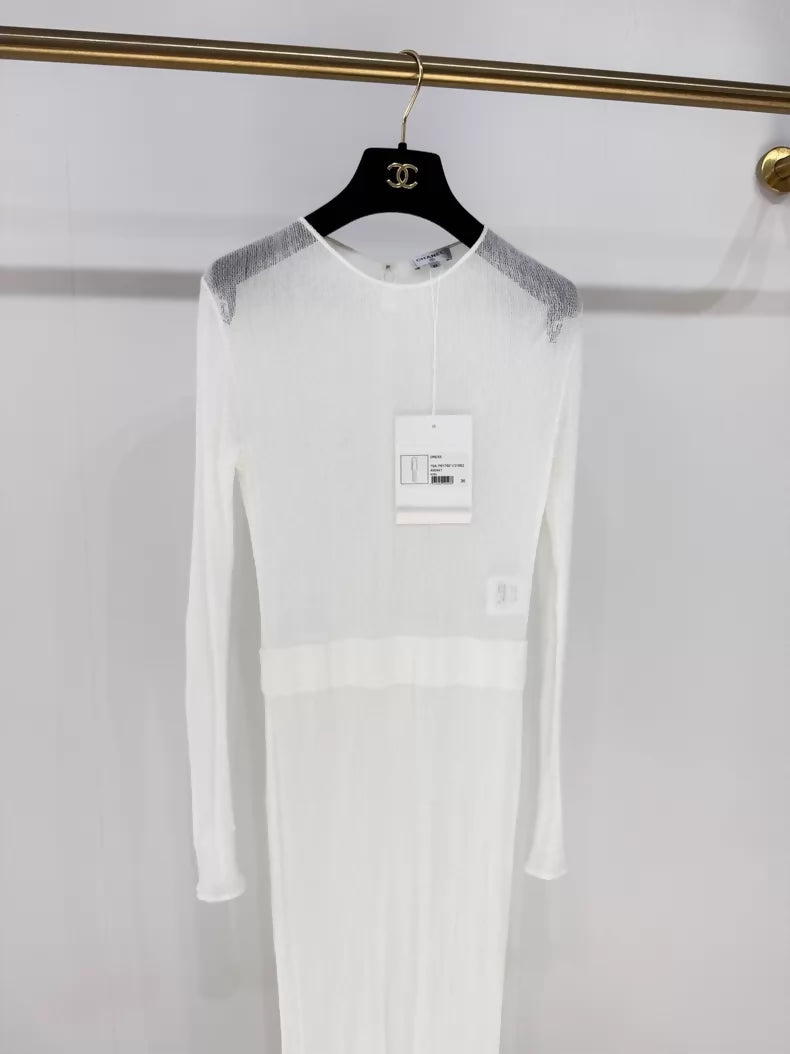 Chanel 19A off-white maxi dress