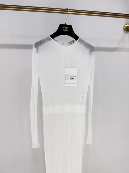 Chanel 19A off-white maxi dress