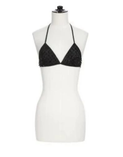 Chanel 21c black pearl silk top