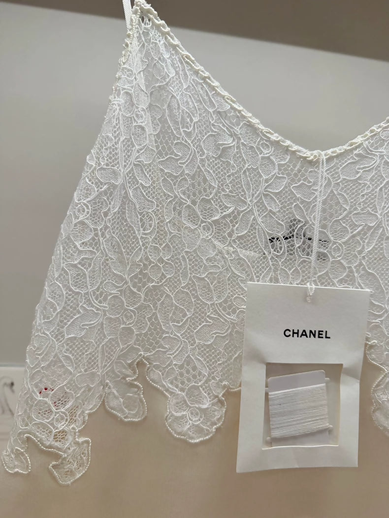 Chanel 26A White Lace Knit Dress