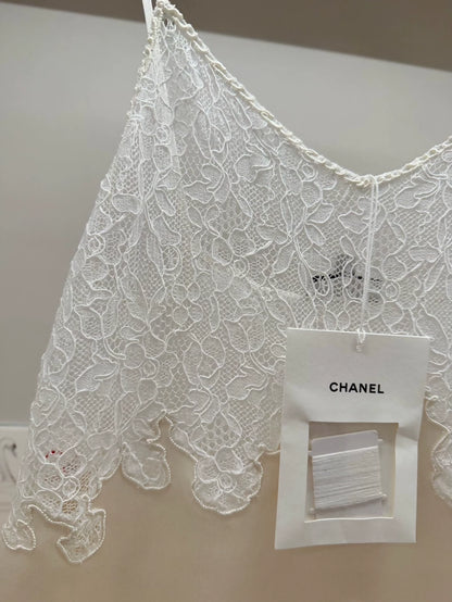 Chanel 26A White Lace Knit Dress