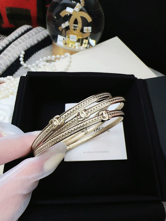 Chanel 24B light gold bracelet 3 in 1 set