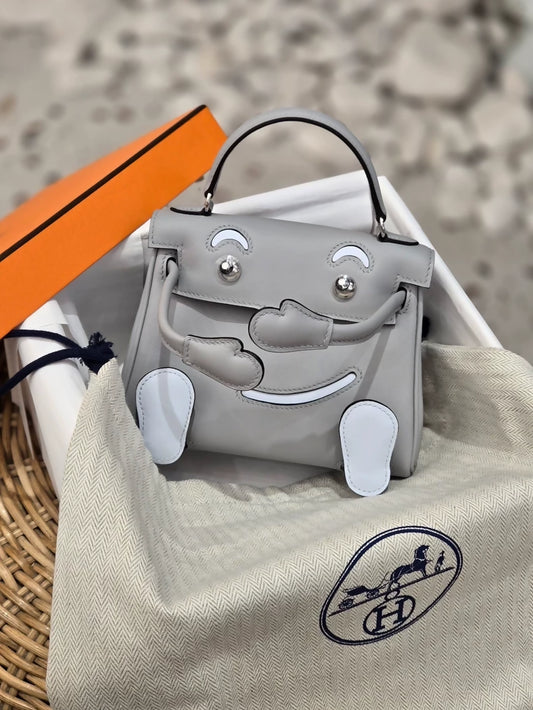 Hermès Kelly Doll 8U Glacier Blue T0 Haze Blue Swift Leather palladium hardware