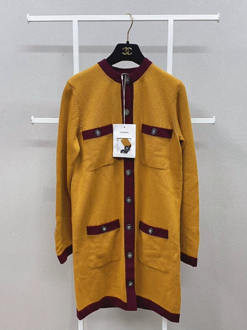 CHANEL 21K long knit cardigan dress