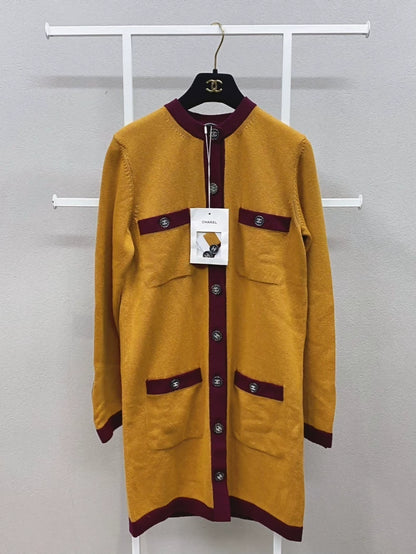 CHANEL 21K long knit cardigan dress