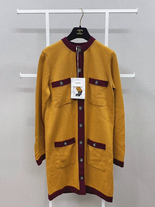 CHANEL 21K long knit cardigan dress