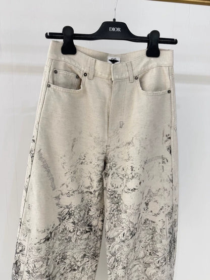 Dior Spring/Summer 2026 Garden Print Wide-Leg Jeans