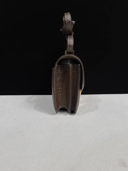 HERMES Constance 19C Grey Matte Alligator Leather gold hardware