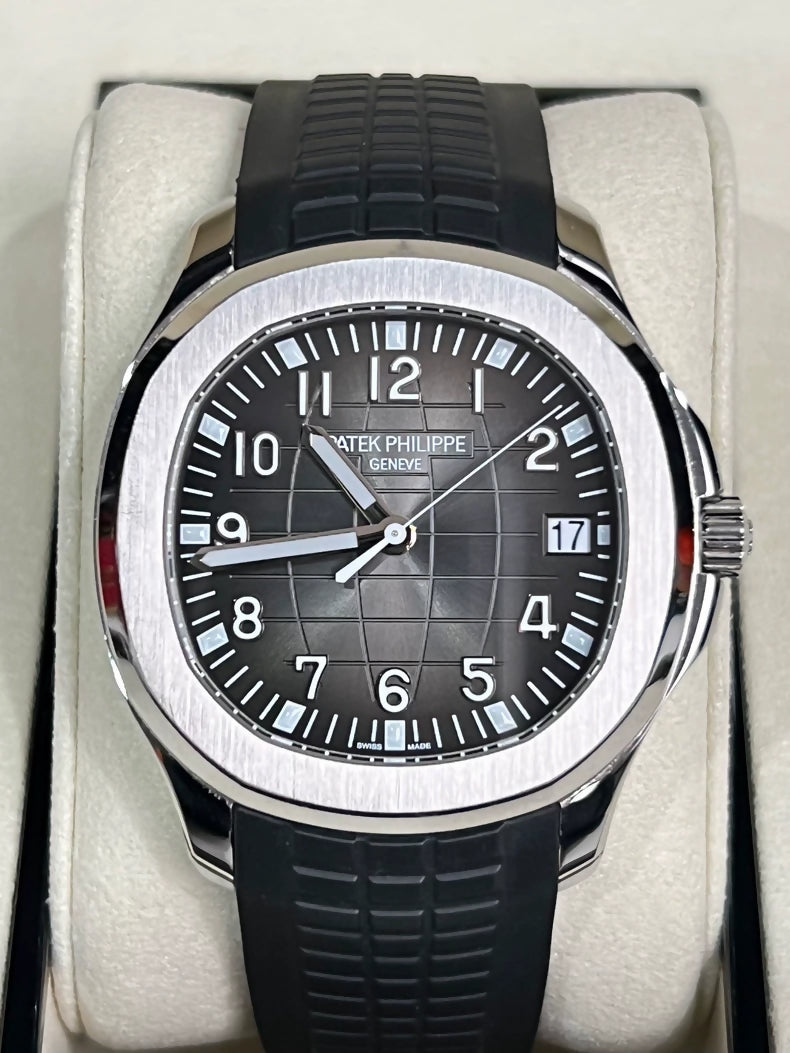 Patek Philippe Aquanaut Date Black Strap Stainless Steel ref. 5167A-001