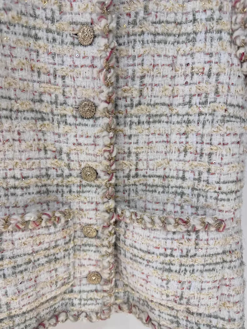 Chanel 25A beige tweed vest