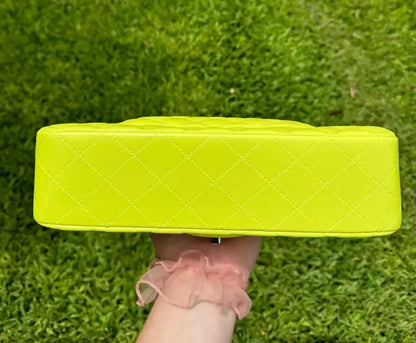 Chanel 21S Yellow Neon Lambskin Mini Classic Flap Bag