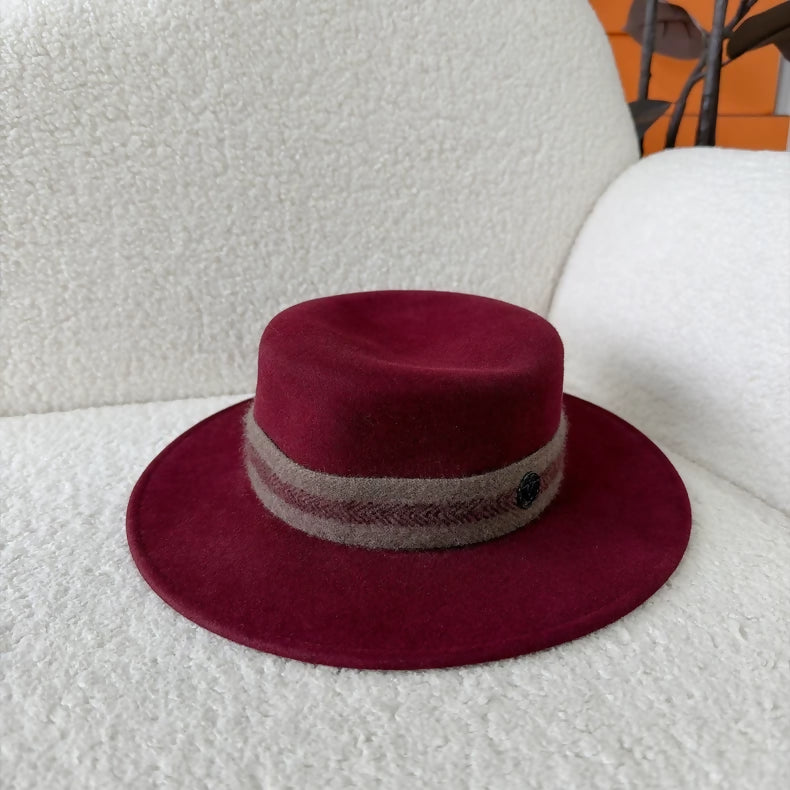 Maison Michel Red Felt Hat