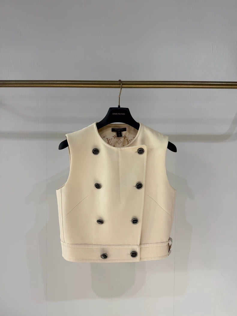 Louis Vuitton beige cotton short vest