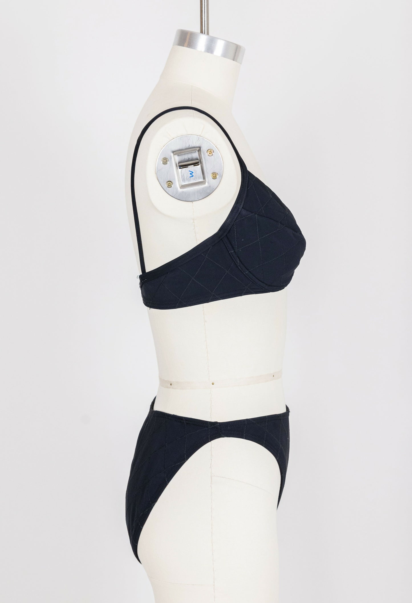 Chanel 1994 Cruise Vintage Black Logo Quilted Bikini