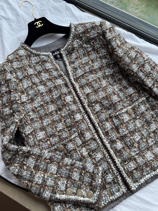 Chanel 18K Brown Tweed Jacket