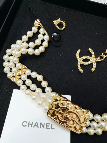 Chanel 23k pearl necklace