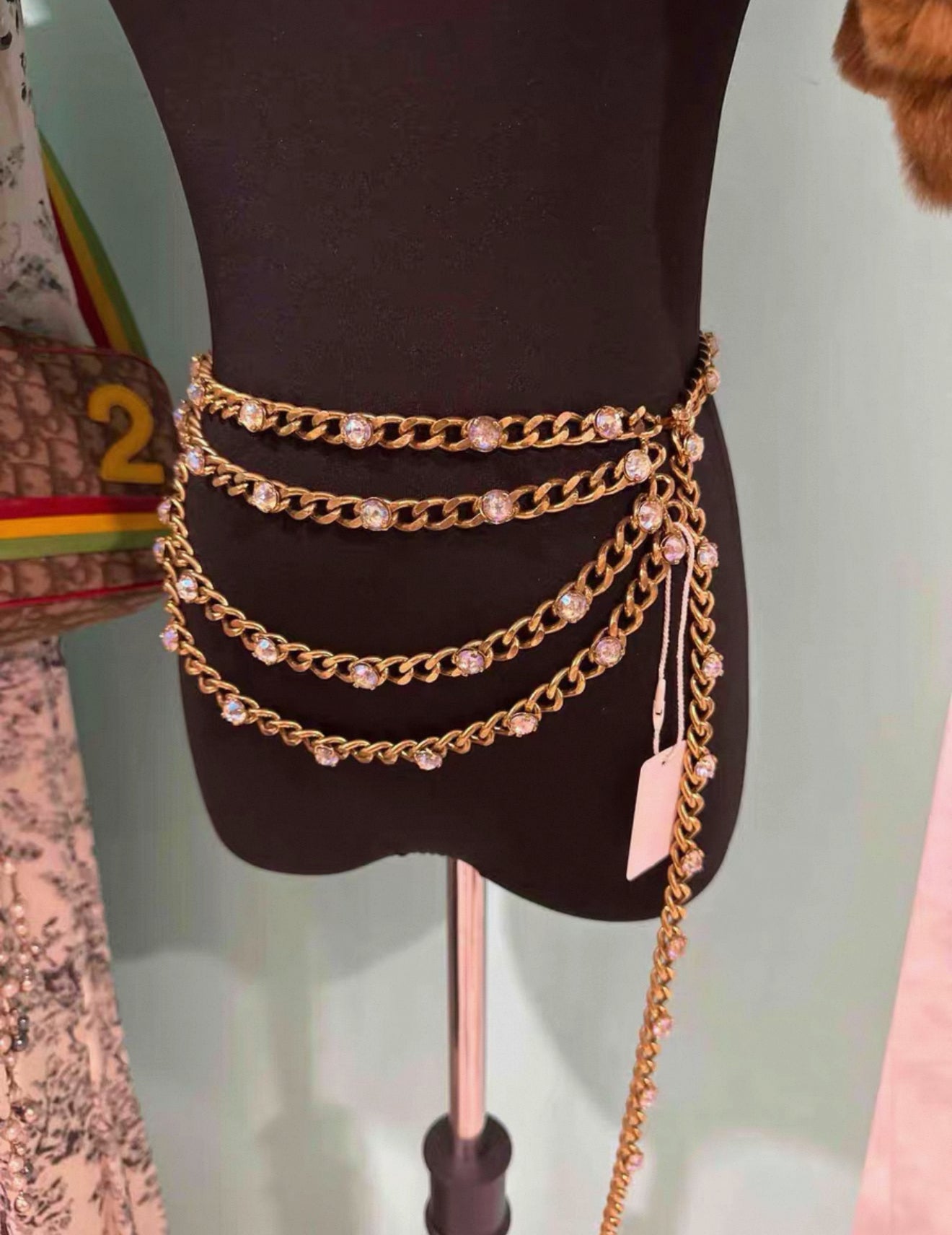 Vintage Chanel Dreamy Bubble Beaded Rhinestone Multi-Layer Waist Chain