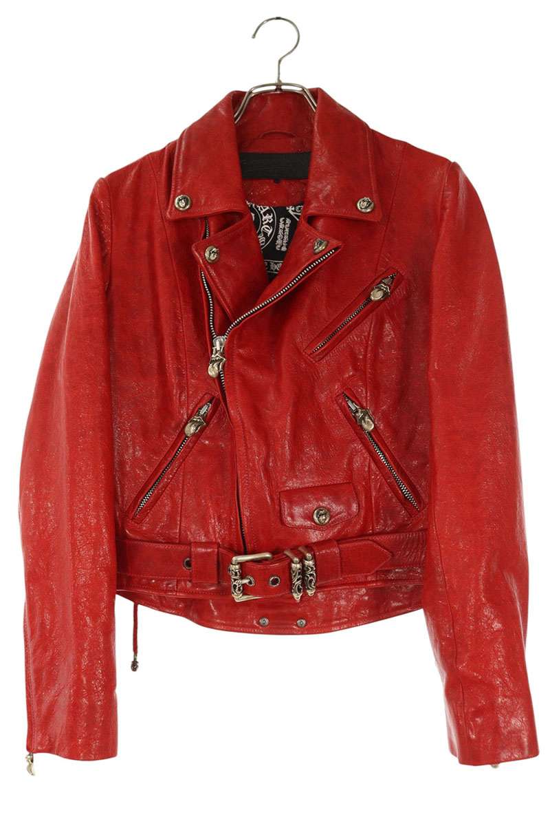 Chrome Hearts Rolling stones Riders Red Leather Jacket JJ DEAN
