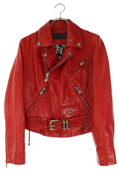 Chrome Hearts Rolling stones Riders Red Leather Jacket JJ DEAN