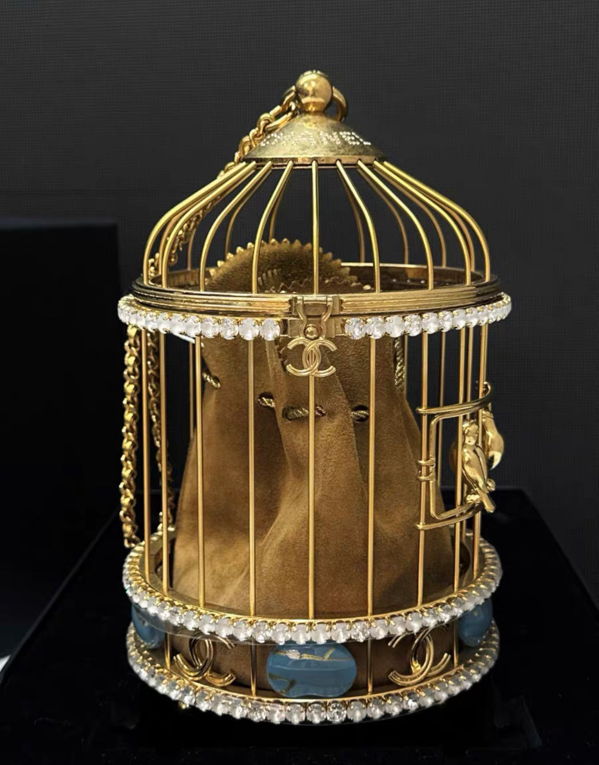 Chanel 20A Minaudière Love Bird Cage Aged Gold Hardware