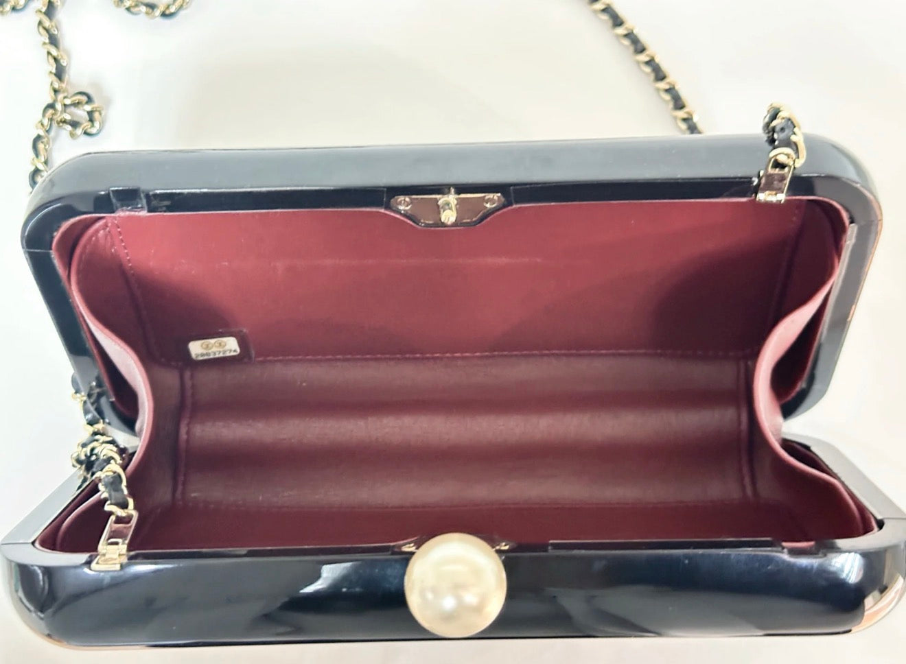 Chanel 2015 Votez Coco Black Pearl Plexiglass Minaudiere