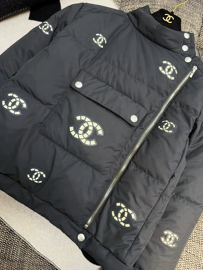 Chanel 21N Coco Neige ski collection gray down jacket