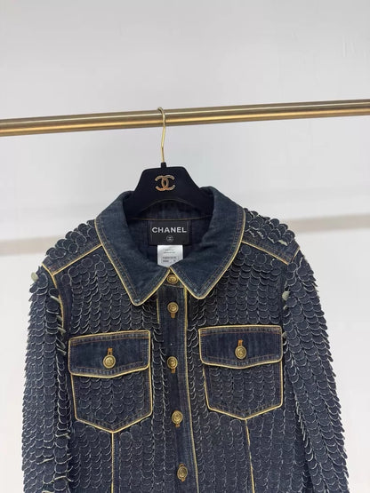 Chanel 14A Dallas collection denim fish style jacket
