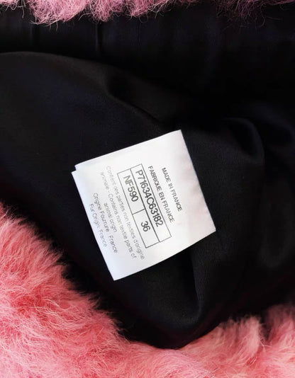 Chanel 21K black & pink fur jacket size 36