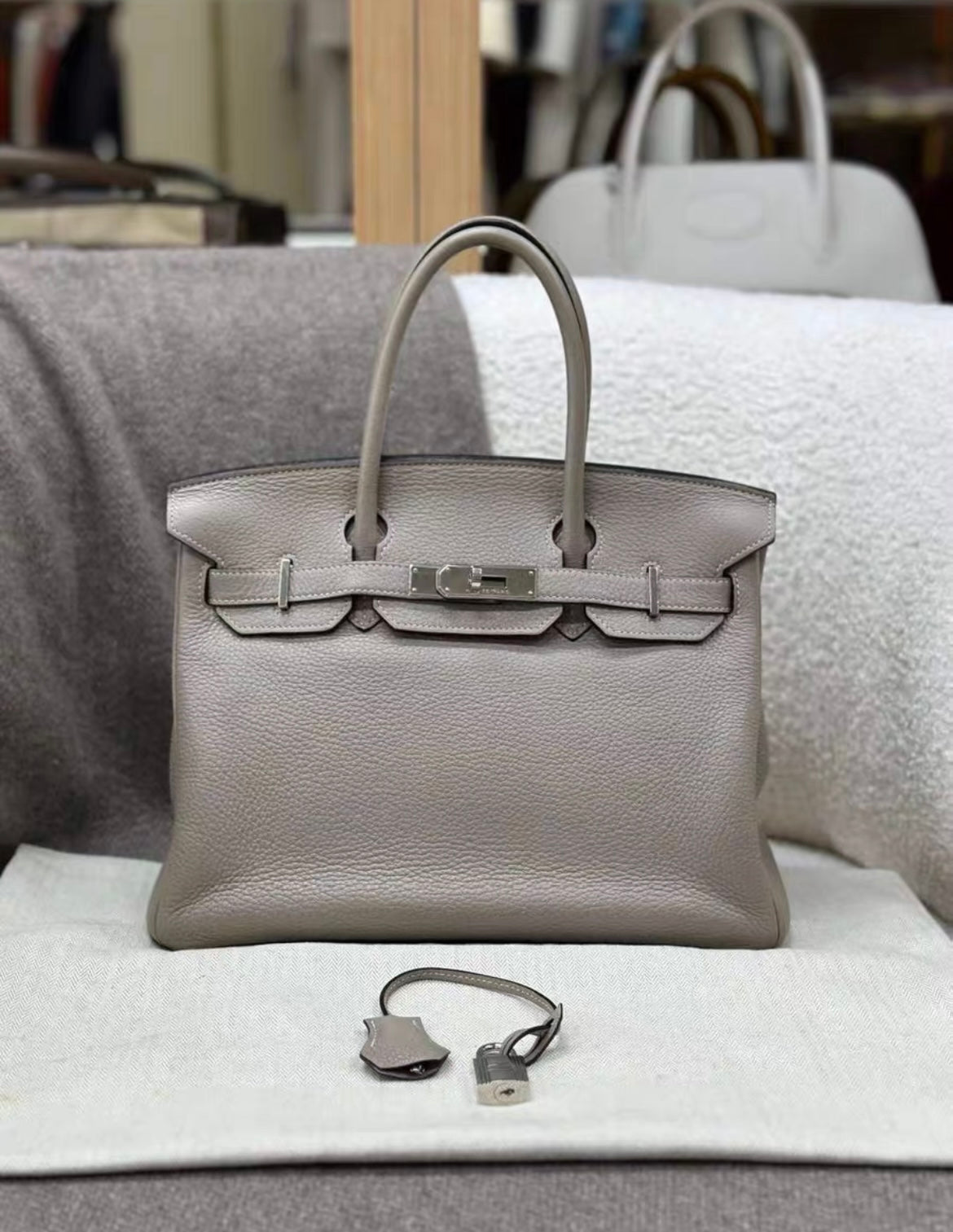 Hermès Birkin 30 Gris Meyer Clemence Palladium Hardware