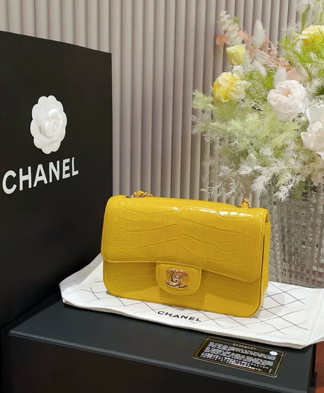 Chanel Mini Yellow Alligator Classic Flap Bag – Wararni.com