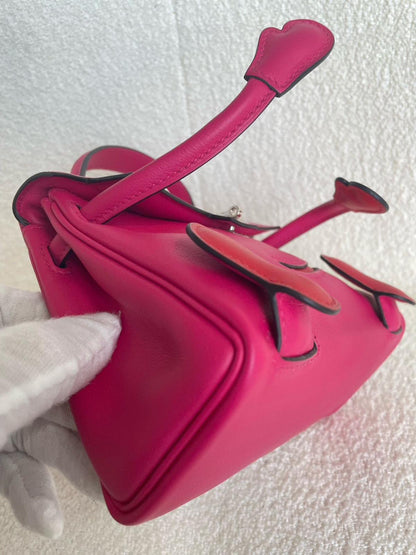Hermes Kelly doll Pink Red Swift leather palladium hardware