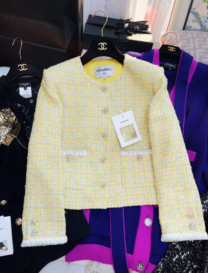 Chanel 24C Yellow Tweed Jacket