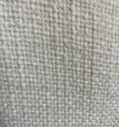 Chanel 10A ‘Arctic Ice’ Micro Pearl Beaded Fringe Ivory Tweed Shift Dress FR 44