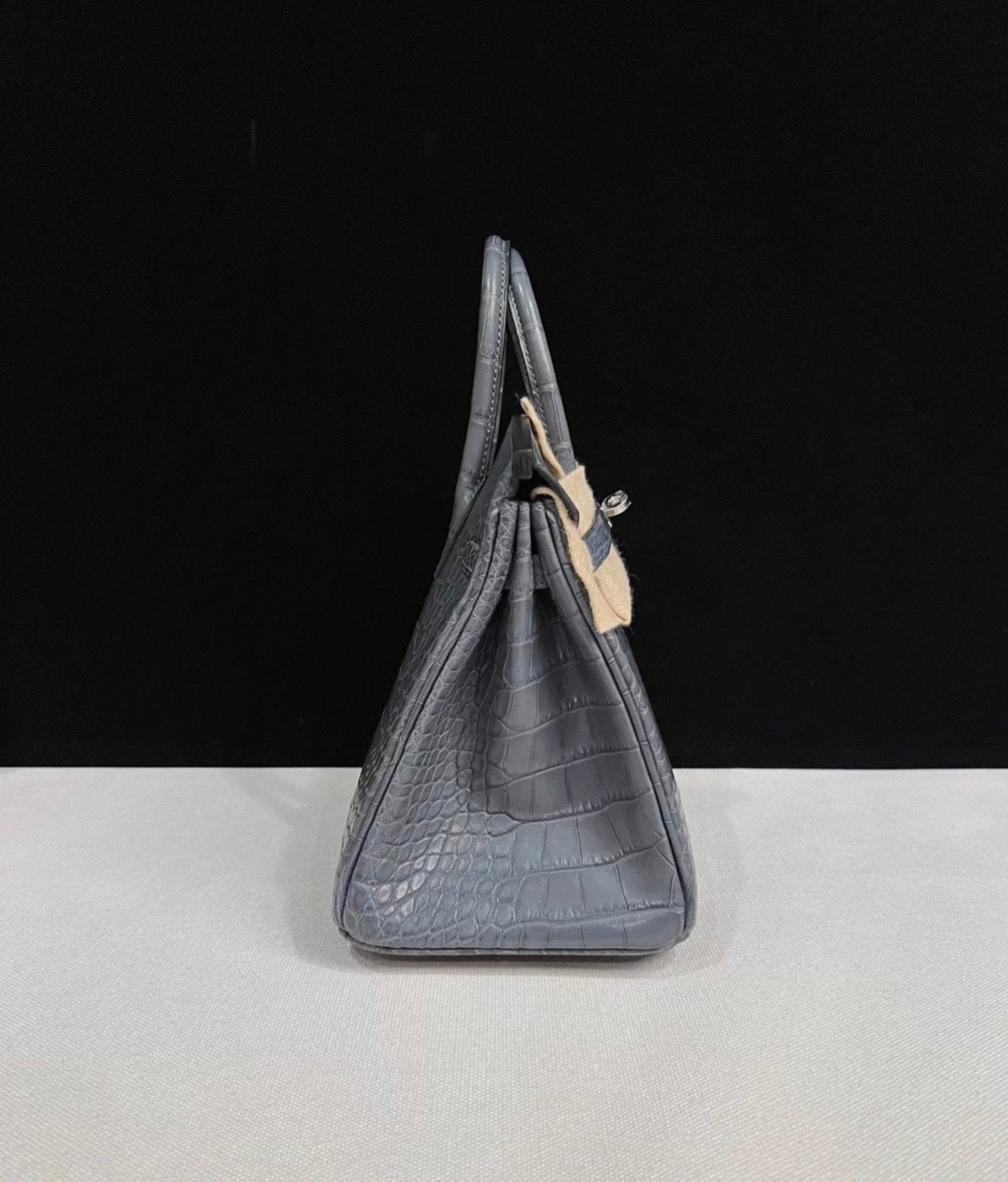 Hermès Birkin 25 grey Gris misty matte crocodile leather palladium hardware