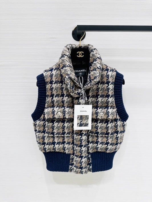 Chanel 24N Ski Collection Tweed Down Vest