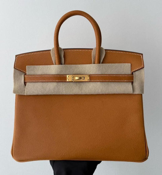 Hermes Birkin 25 Peau de Porc Toffee 1H Gold hardware