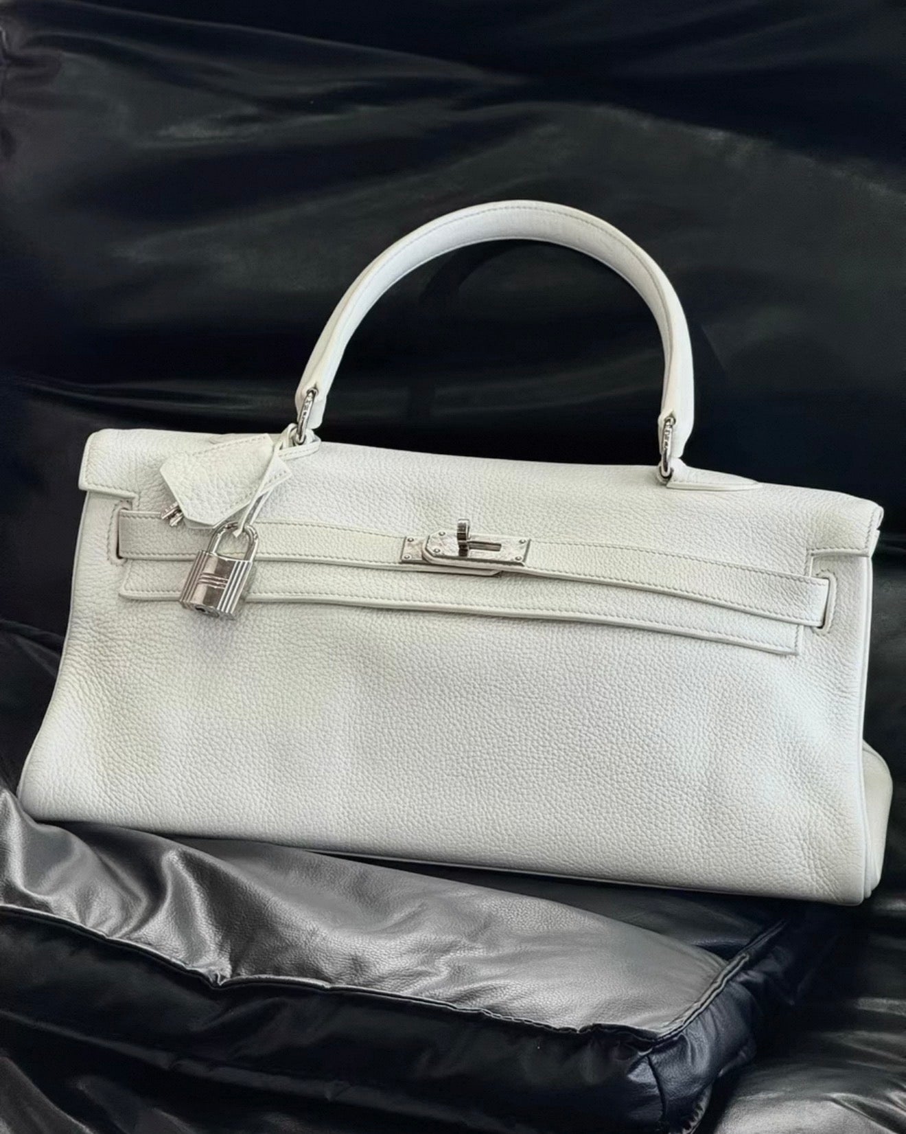 Hermès Kelly Shoulder White Togo leather palladium hardware