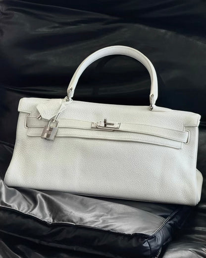 Hermès Kelly Shoulder White Togo leather palladium hardware