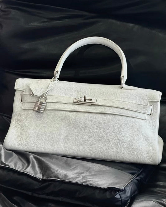 Hermès Kelly Shoulder White Togo leather palladium hardware