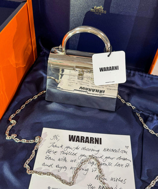 Hermès Kelly 15 Sterling Silver Vintage Limited Edition with Chaine d’Ancre Strap