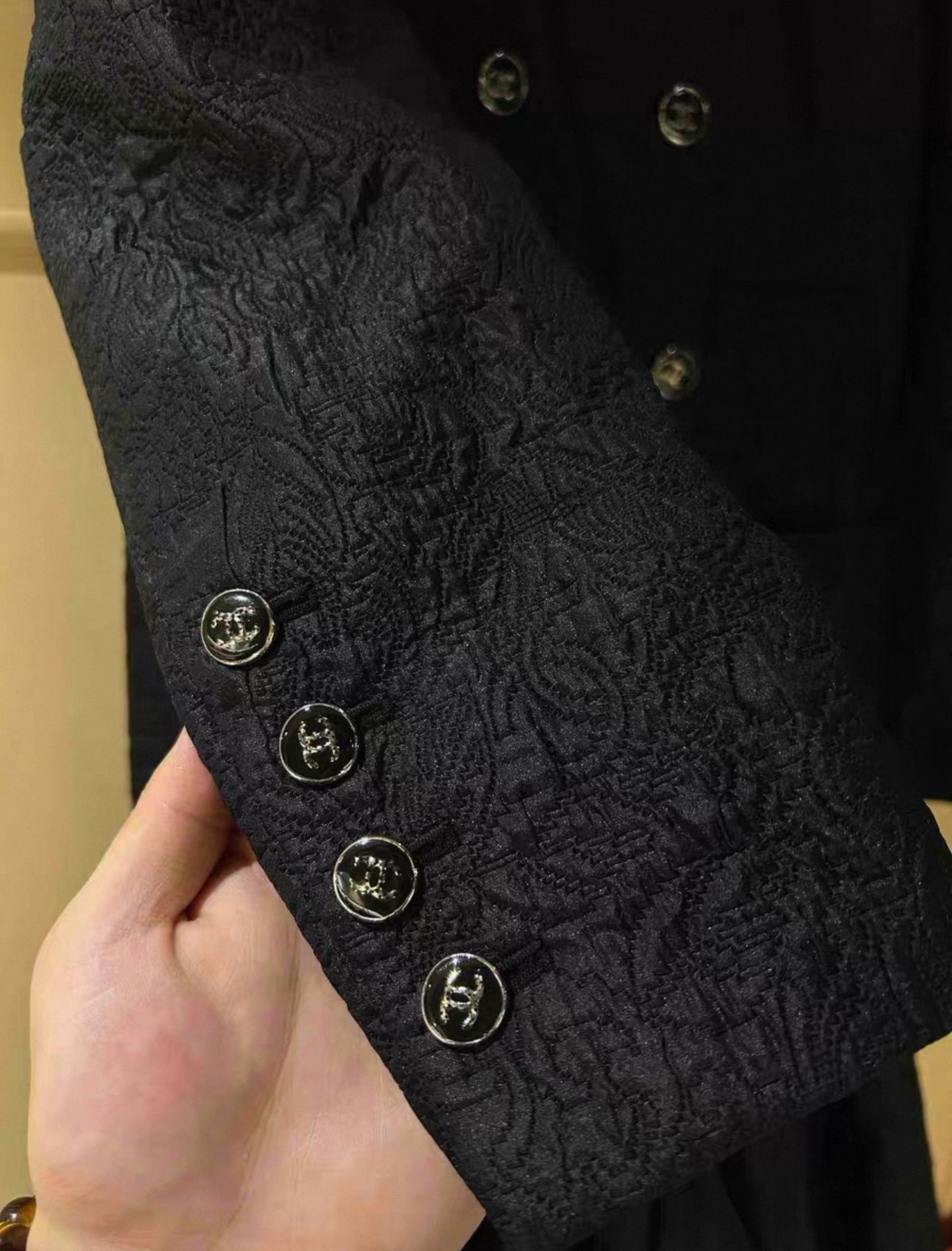 Rare Chanel 2021 Black Long Coat/Dress 38