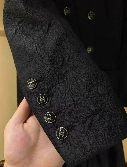 Rare Chanel 2021 Black Long Coat/Dress 38