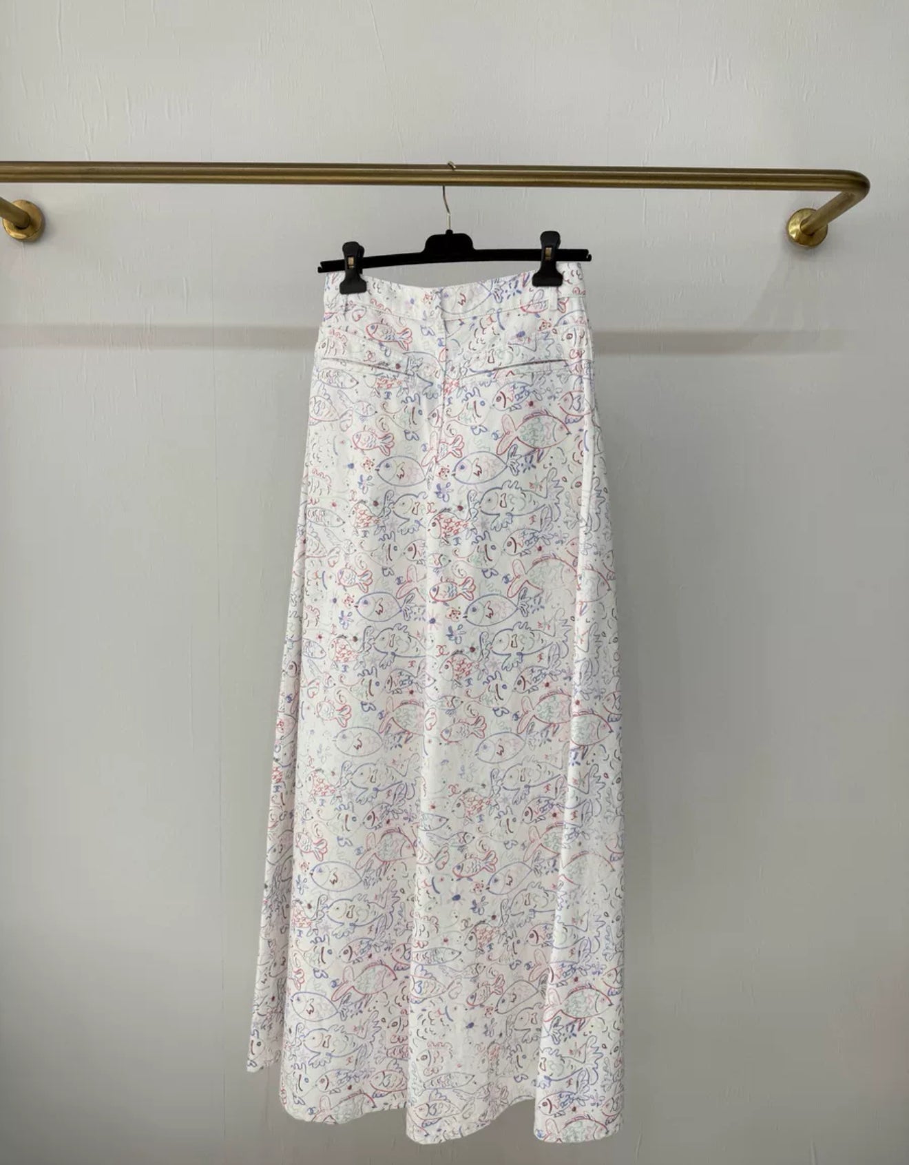 Chanel 25C Fish Print wide-leg pants – Wararni.com