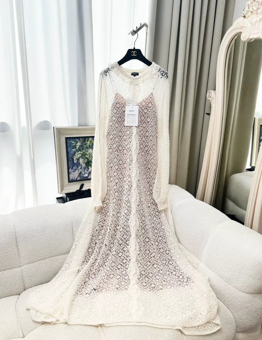 Chanel 23K Ecru wool dress