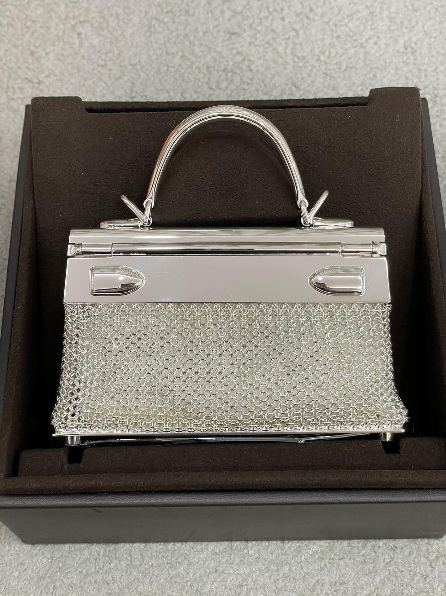 Hermès Kelly Sac Bijou Chaine in Sterling Silver